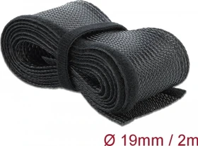 DeLOCK Geflechtschlauch mit Klettverschluss, 19mm, 2m, schwarz