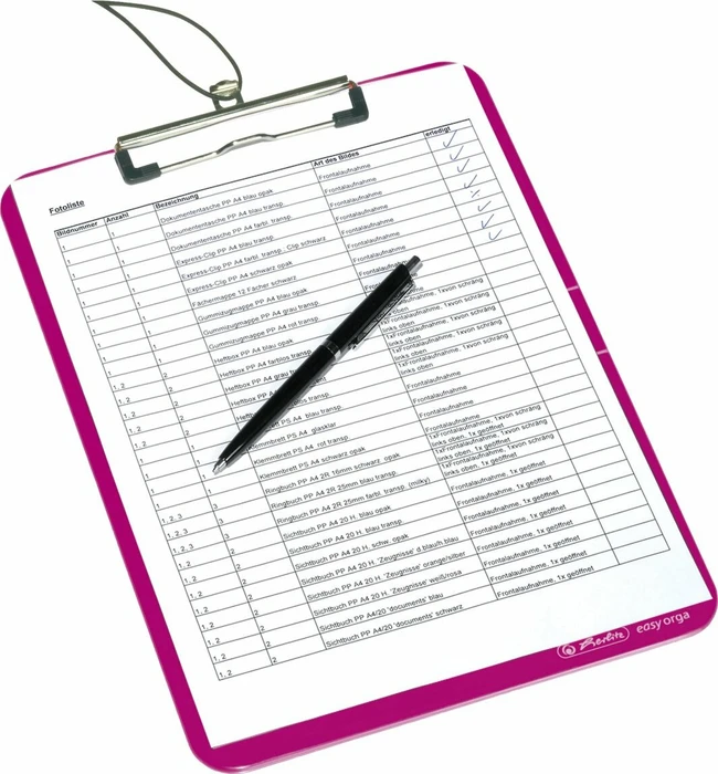 Herlitz easy orga to go Klemmbrett, A4, beere