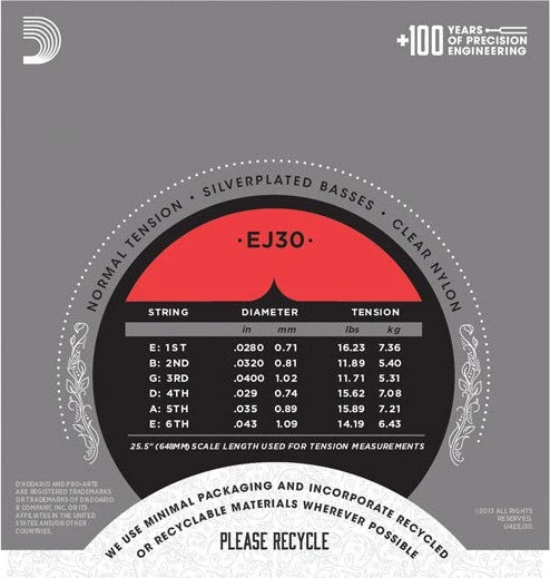 D'Addario Pro-Arté Rectified Trebles, Normal Tension