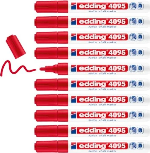 edding 4095 Kreidemarker rot, 10er-Pack