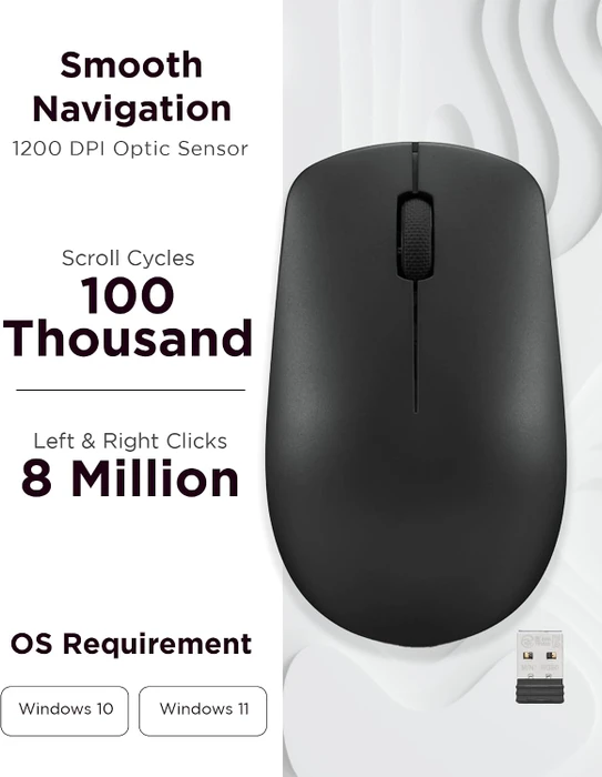Lenovo 530 Wireless Mouse schwarz, USB