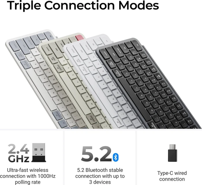 Keychron B6 Pro Ultra-Slim Wireless, Space Gray, USB/Bluetooth, US