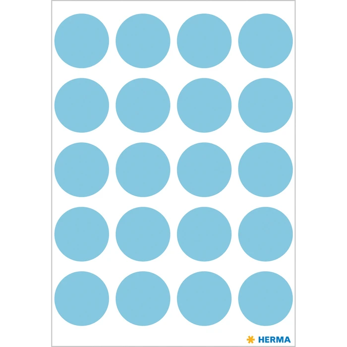 Herma Markierungspunkte 19mm blau hell, 50 Blatt
