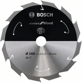 Bosch Professional Standard for Wood Kreissägeblatt 12Z, 160x1x20mm, 1 Stück