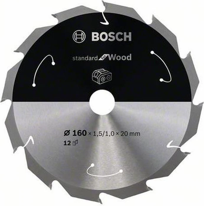 Bosch Professional Standard for Wood Kreissägeblatt 12Z, 160x1x20mm, 1 Stück