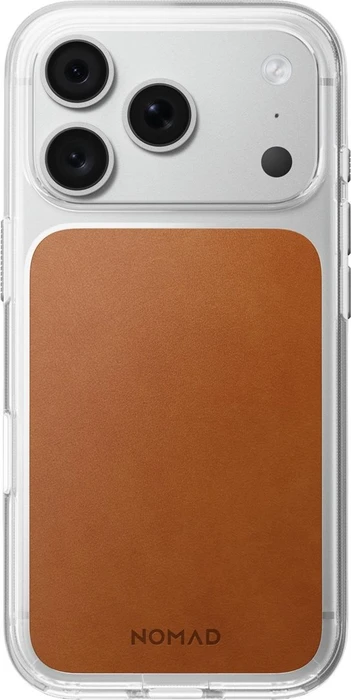 Nomad Clear Leather Case für Apple iPhone 18 Pro saddle