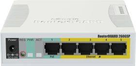 MikroTik RouterBOARD RB260 Desktop Gigabit Managed Switch, 5x RJ-45, 1x SFP, passiv PoE (RB260GSp)