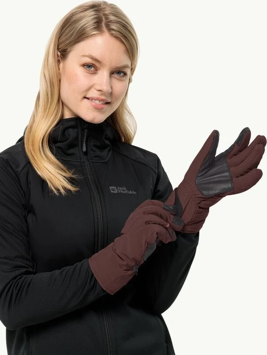 Jack Wolfskin Alpspitze Merino Skihandschuhe dark maroon (Damen)