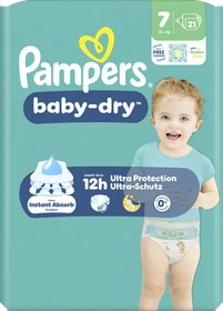 Pampers Baby-Dry Gr.7 Einwegwindel, 15+kg, 21 Stück