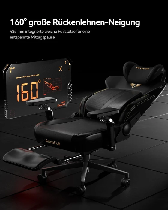 AutoFull M6 Ultra 2.0 Gamingstuhl mit Massagefunktion, schwarz