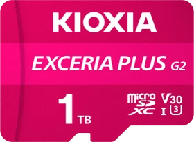 KIOXIA EXCERIA PLUS G2 R100/W90 1TB Kit, UHS-I U3, A1, Class 10