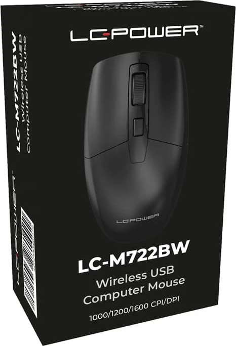 LC-Power M722BW Wireless Mouse schwarz, USB