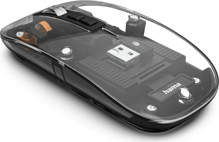 Hama WM-600 Wireless Multi-Device Mouse transparent, USB/Bluetooth