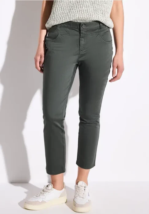 Street One 7/8-Satin Hose wither green (Damen)