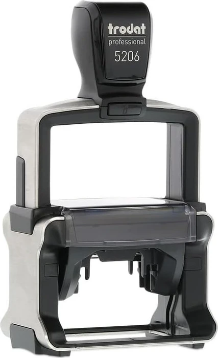 trodat professional 4.0 5206 Textstempel mit individueller Textplatte, 56x33mm, silber/schwarz