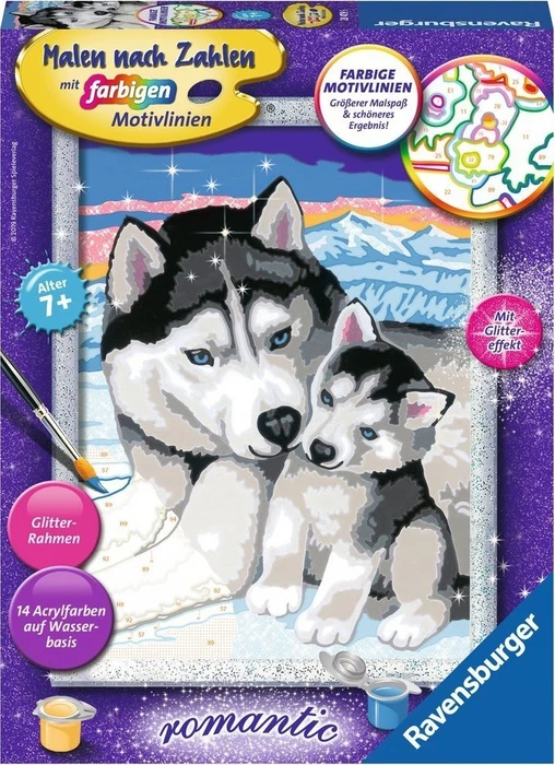 Ravensburger Malen nach Zahlen Husky Kuss