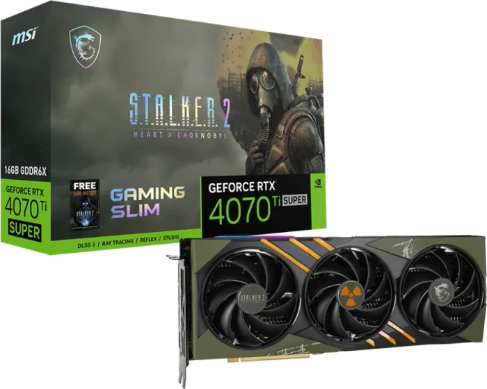 MSI GeForce RTX 4070 Ti SUPER 16G GAMING SLIM Stalker 2 Edition, 16GB GDDR6X, HDMI, 3x DP
