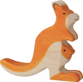Goki Holztiger Känguru mit Jungem