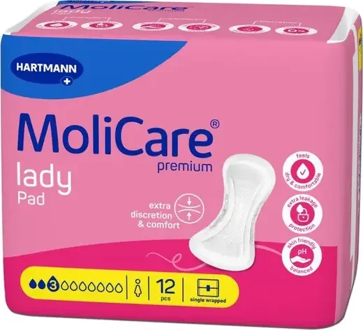 Hartmann MoliCare Premium Lady Pad 3 Tropfen Hygieneeinlage, 168 Stück