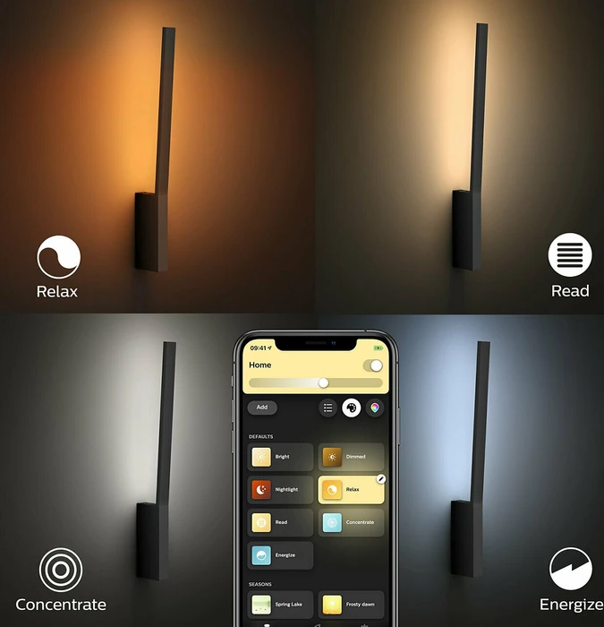 Philips Hue White and Color Ambiance Liane Wandleuchte schwarz