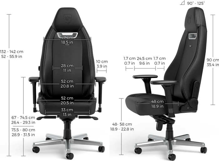 noblechairs Silver Edition Gamingstuhl, schwarz