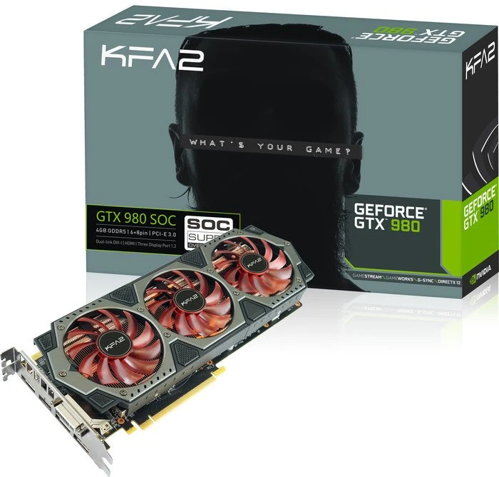 KFA2 GeForce GTX 980 SOC, 4GB GDDR5, DVI, HDMI, 3x DP