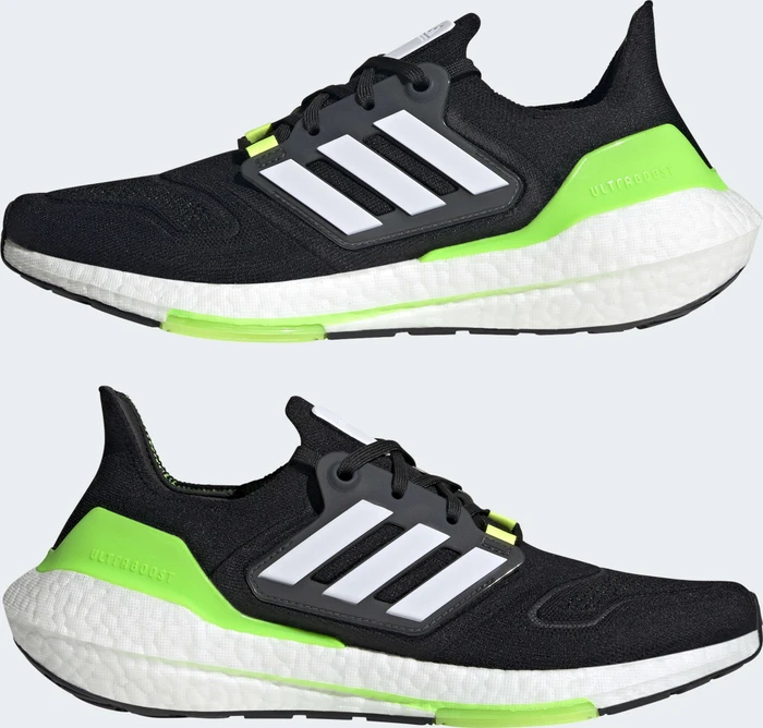 adidas Ultraboost 22 core black/cloud white/solar green (Herren)
