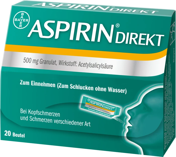 Bayer Aspirin Direkt 500mg Granulat Beutel, 20 Stück