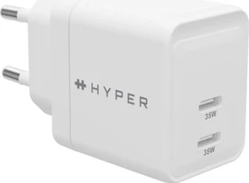 Hyper HyperJuice GaN Netzteil, USB-C, 2x USB-C, 35W, weiß