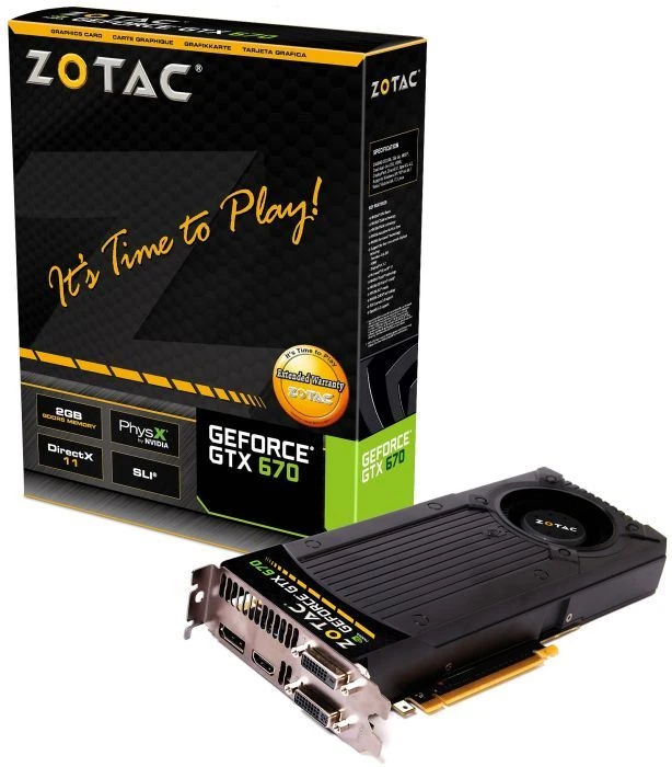 Zotac GeForce GTX 670, 2GB GDDR5, 2x DVI, HDMI, DP
