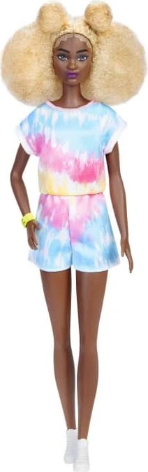 Mattel Barbie - Fashionistas Barbie blonder Afro Jumpsuit in Batikoptik
