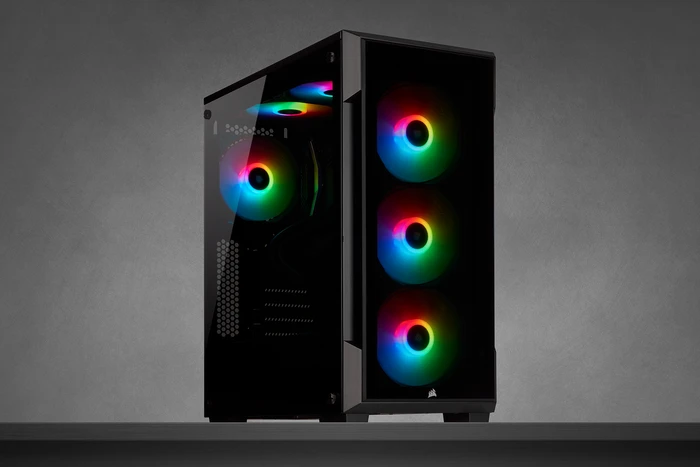 Corsair iCue 220T RGB, schwarz, Glasfenster