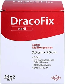 Dr. Ausbüttel DracoFix Peel Mullkompressen steril 8-fach, 7.5 x 7.5cm, 50 Stück