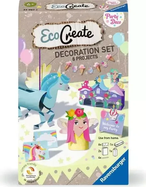 Ravensburger EcoCreate Dekorationsset für die Geburtstagsparty: Einhorn