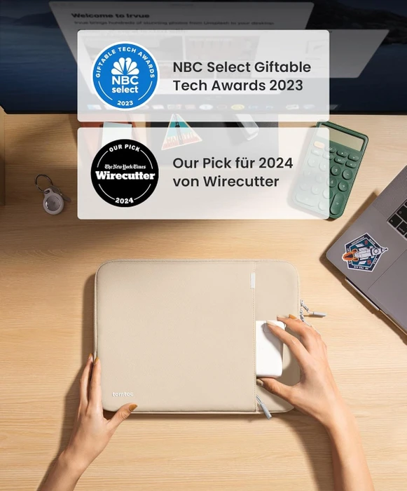 tomtoc Defender-A13, Laptophülle, Notebooks bis 13.3", beige