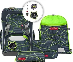 Step by Step Giant Dark Cat Chiko Schulrucksack-Set, 5-tlg.