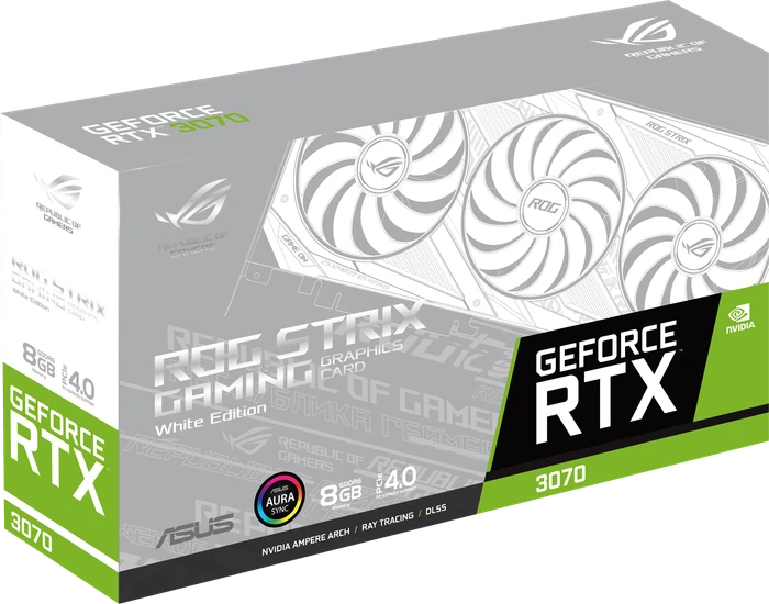 ASUS ROG Strix GeForce RTX 3070 White, ROG-STRIX-RTX3070-8G-WHITE, 8GB GDDR6, 2x HDMI, 3x DP