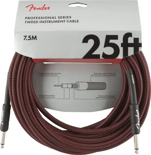 Fender Professional Series Instrument Cable Red Tweed 7.5m