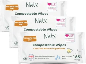 Naty Eco by Naty unparfümiert Feuchttücher, 168 Stück (3x 56 Stück)