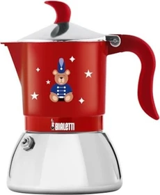Bialetti Fiammetta Induktion Orsetto 2 Tassen Espressokanne rot