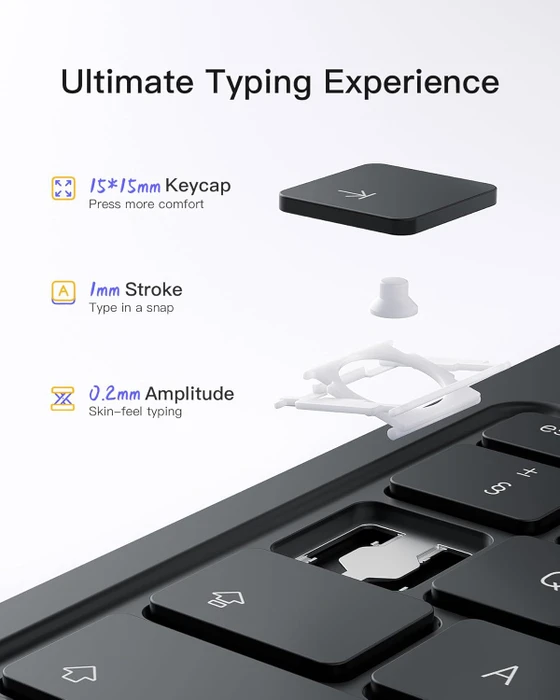 Inateck Superleicht Tastatur Hülle für iPad Air 6 11"/iPad Air 5/iPad 10/iPad Pro 11", schwarz, UK