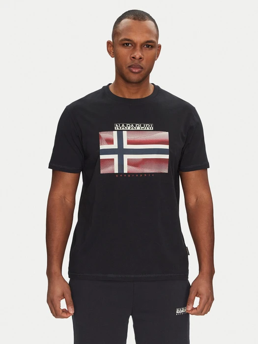 Napapijri Lari T-Shirt kurzarm schwarz (Herren)