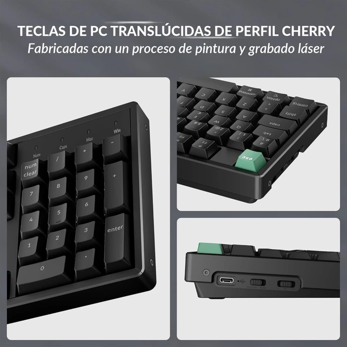 Keychron K10 HE Wireless, schwarz, LEDs RGB, Gateron 2.0 Magnetic Nebula, USB/Bluetooth, ES
