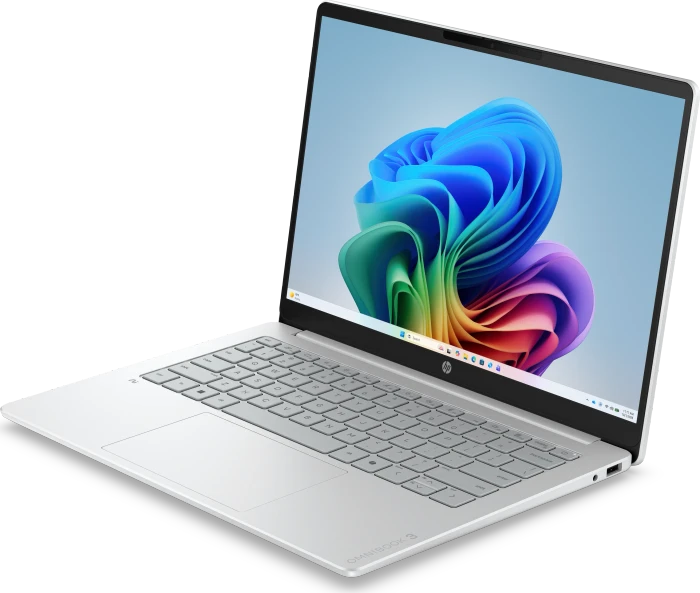 HP OmniBook 3 14-hz0351ngx, Glacier Silver, Snapdragon X - X1-26-100, 16GB RAM, 512GB SSD, DE