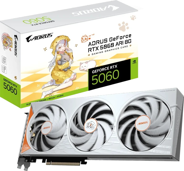 GIGABYTE AORUS GeForce RTX 5060 ARI 8G, 8GB GDDR7, HDMI, 3x DP