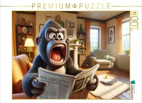 Calvendo Zeitungsfrust statt Morgenlektüre: Ein Gorilla und sein lauter Start in den Tag