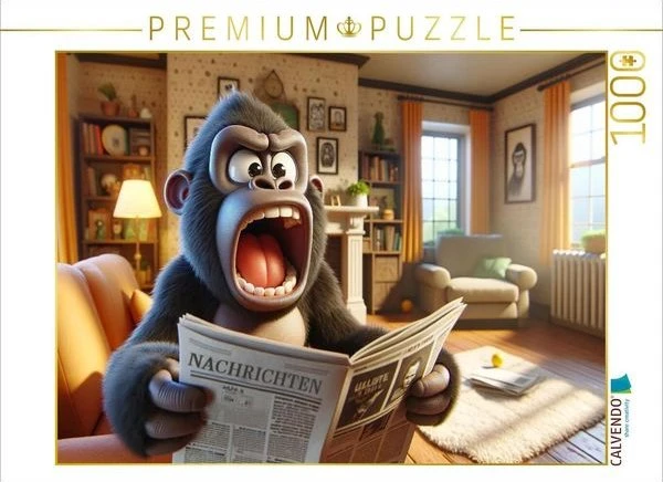 Calvendo Zeitungsfrust statt Morgenlektüre: Ein Gorilla und sein lauter Start in den Tag