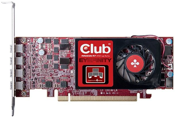 Club 3D Radeon R7 250E Eyefinity 4, 2GB GDDR5, 4x mDP