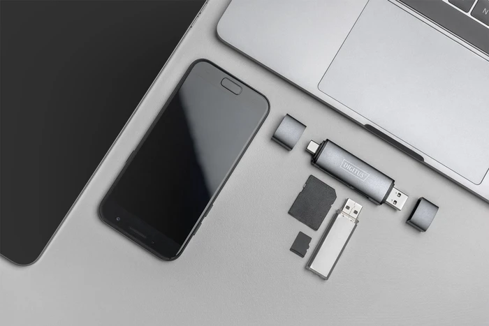 Digitus Dual Cardreader, USB-A 3.0/USB-C 2.0 [Stecker]