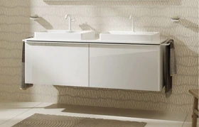 Hansgrohe Xelu Q Waschtischunterschrank 156x48.5cm, 2 Schubkästen, Griff mattweiß